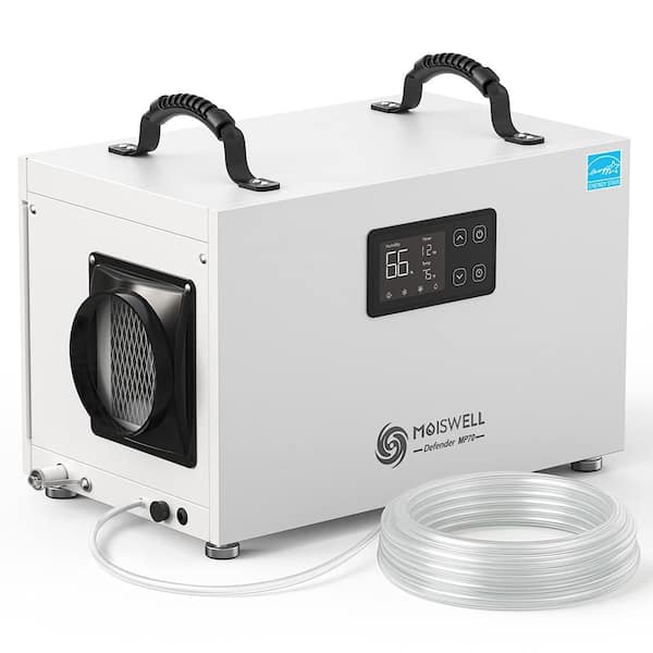 Moiswell 145 pt. 6,000 sq. ft. Bucketless ENERGY STAR Commercial Dehumidifier with Pump and Drain Hose for Crawlspace in White