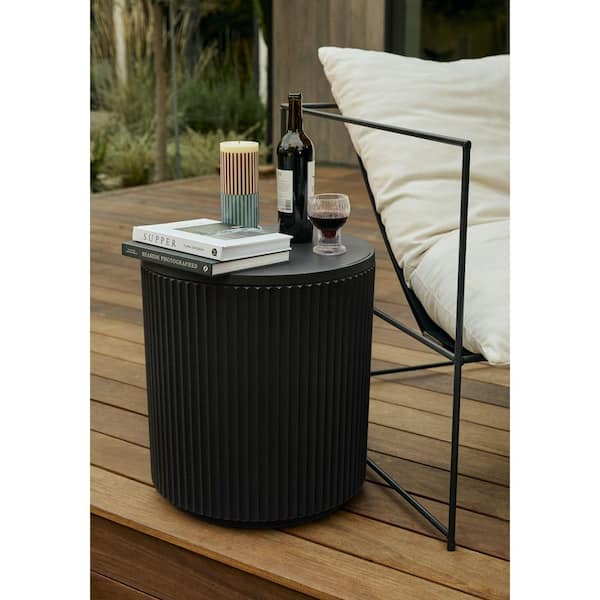 Veradek Round Black Plastic 21 in. H Outdoor Cooler Side table