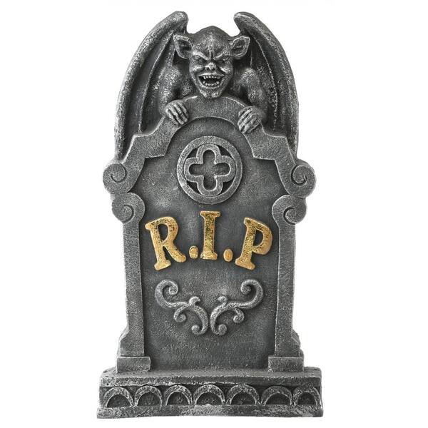 Tombstones Set Of 4 Halloween 14" Grey Weathered Spooky Gravestones 