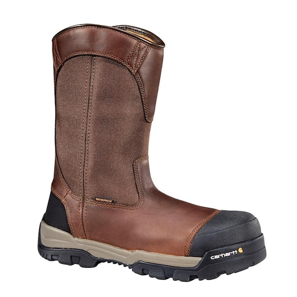 Carhartt Men's Ground Force Waterproof Wellington Work Boots - Composite Toe - Brown Size 9.5(M)