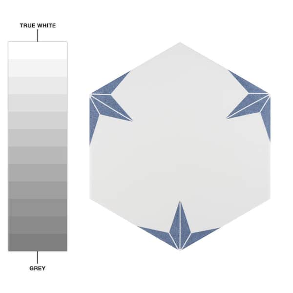 Merola Tile Stella Hex Azul 8-5/9 in. x 9-7/8 in. Porcelain Floor 