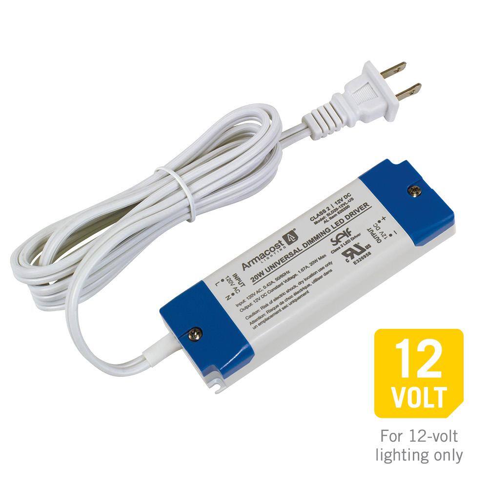 Universal Dimmable 12V 20W LED Driver with Detachable AC Cord