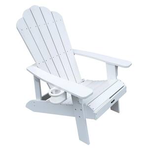 Adirondack Chair Outdoor Deck Patio Furniture Polyresin Fade and Water-Resistant in White