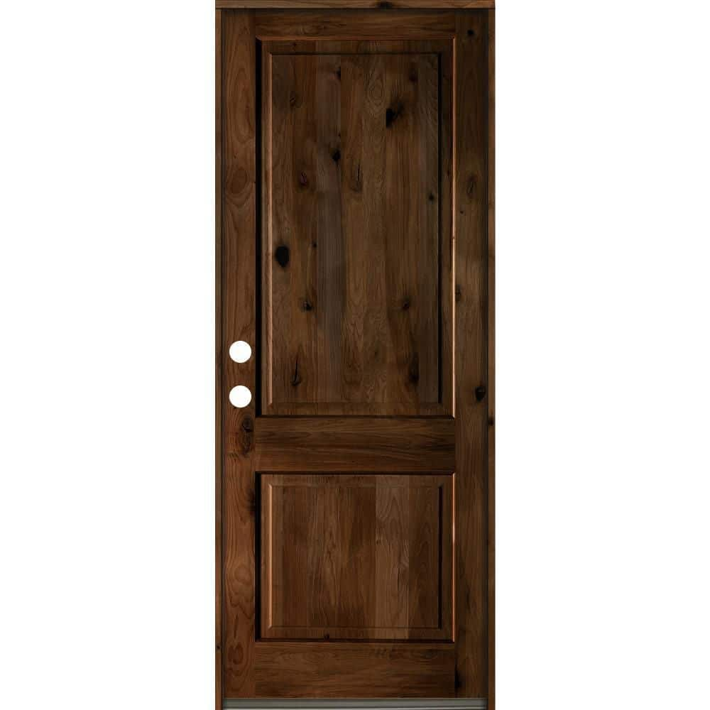 Krosswood Doors 36 in. x 96 in. Rustic Knotty Alder Square Top ...