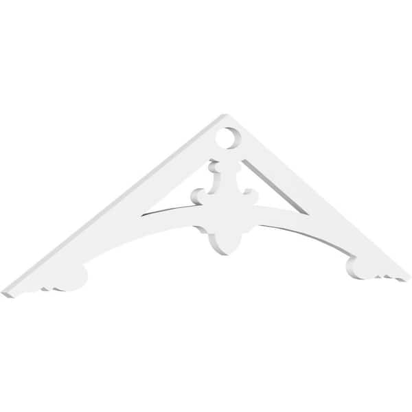 Ekena Millwork Pitch Sellek 1 in. x 60 in. x 20 in. (7/12) Architectural Grade PVC Gable Pediment Moulding