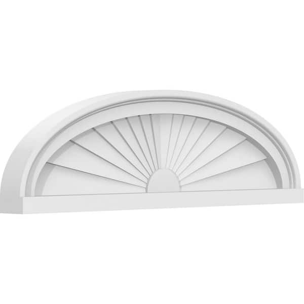 Ekena Millwork 2 in. x 26 in. x 7-1/2 in. Elliptical Sunburst Architectural Grade PVC Pediment
