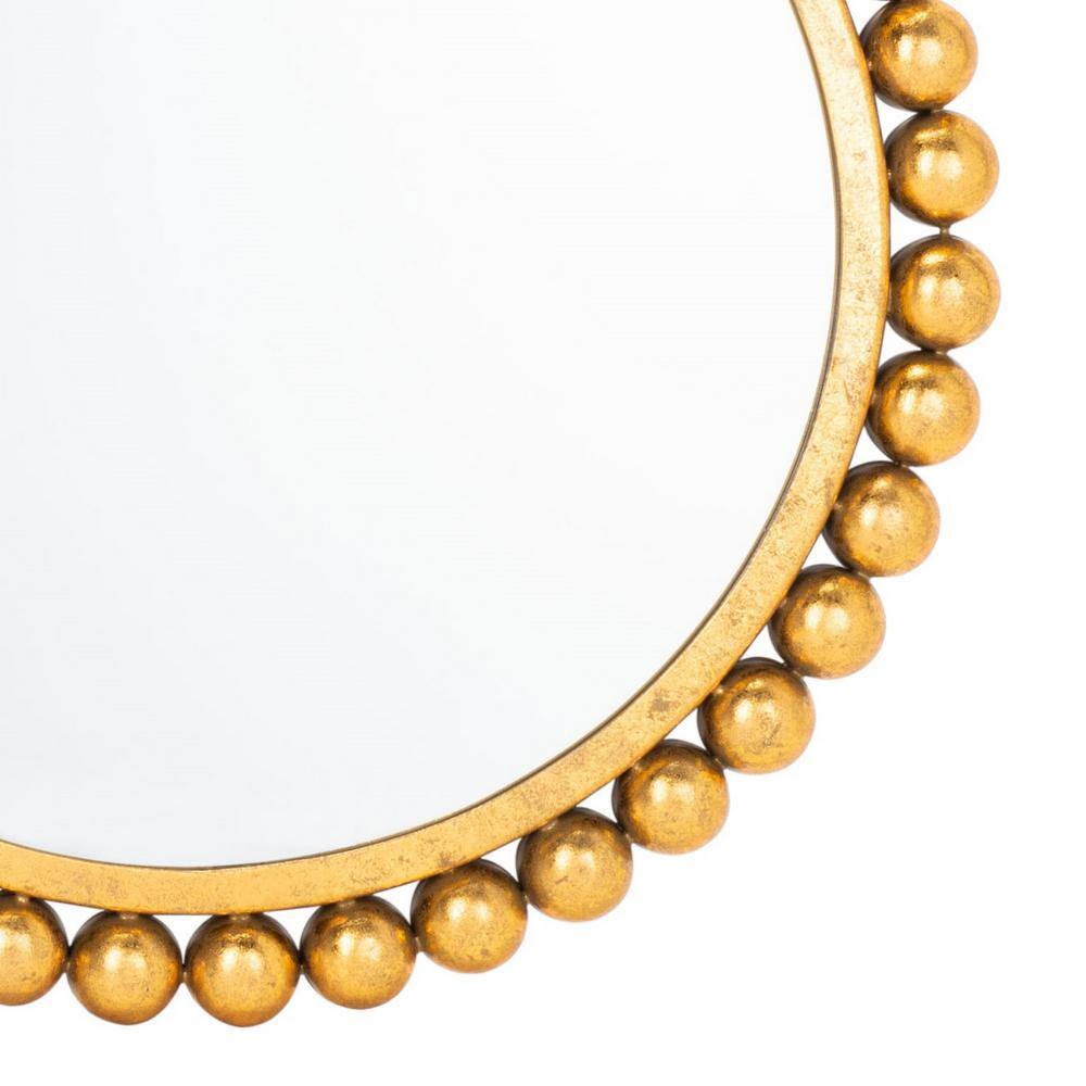 Genna 21'' Round Gold Foil Beaded Mirror