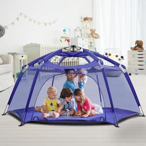 84 in. x 84 in. x 44 in. Navy Instant Pop Up Portable Play Yard Canopy Tent, Kids Playpen, Lightweight, No Waterproof
