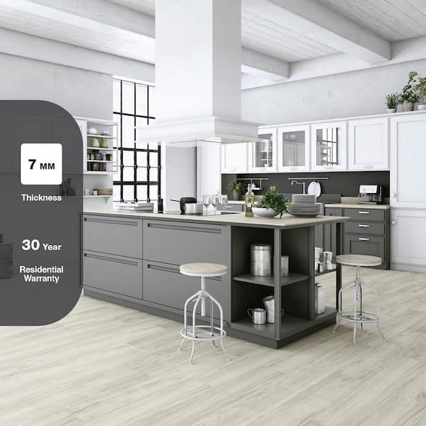 Lakeshore Pecan Stone 7 mm T x 7.6 in. W Laminate Wood Flooring (24.2 sqft/case)