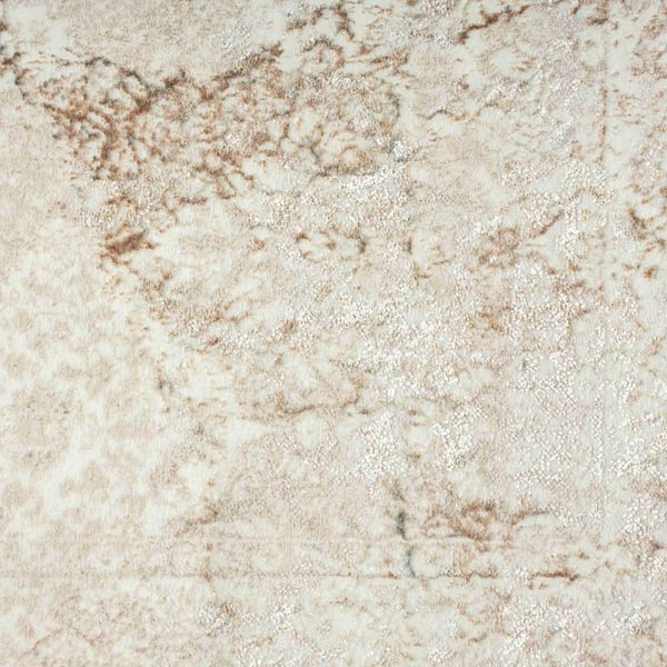 2 ft. x 3 ft. Beige and Ivory Damask Area Rug