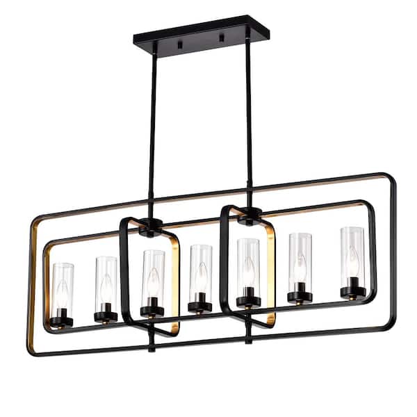 Warehouse of Tiffany Belline 10.2 in. 7-Light Indoor Black Chandelier