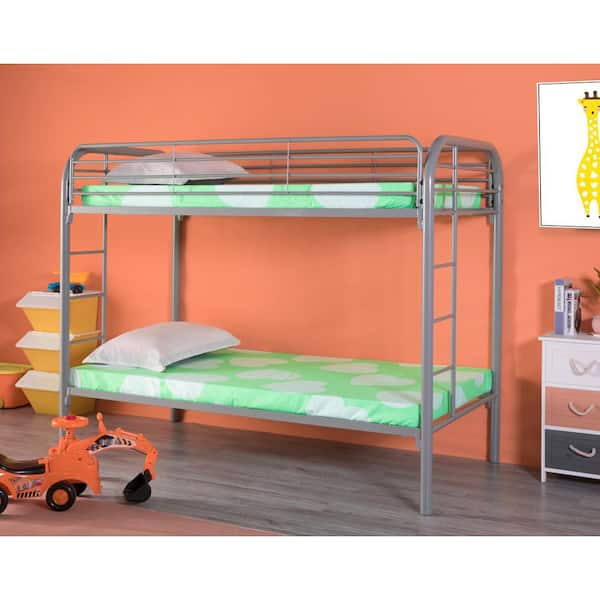 Silver Grey Twin Metal Bunk Bed, Bunk Bed Makers