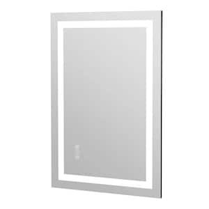 28 in. W. x 20 in. H LED Rectangle Frameless White Mirror for Bathroom