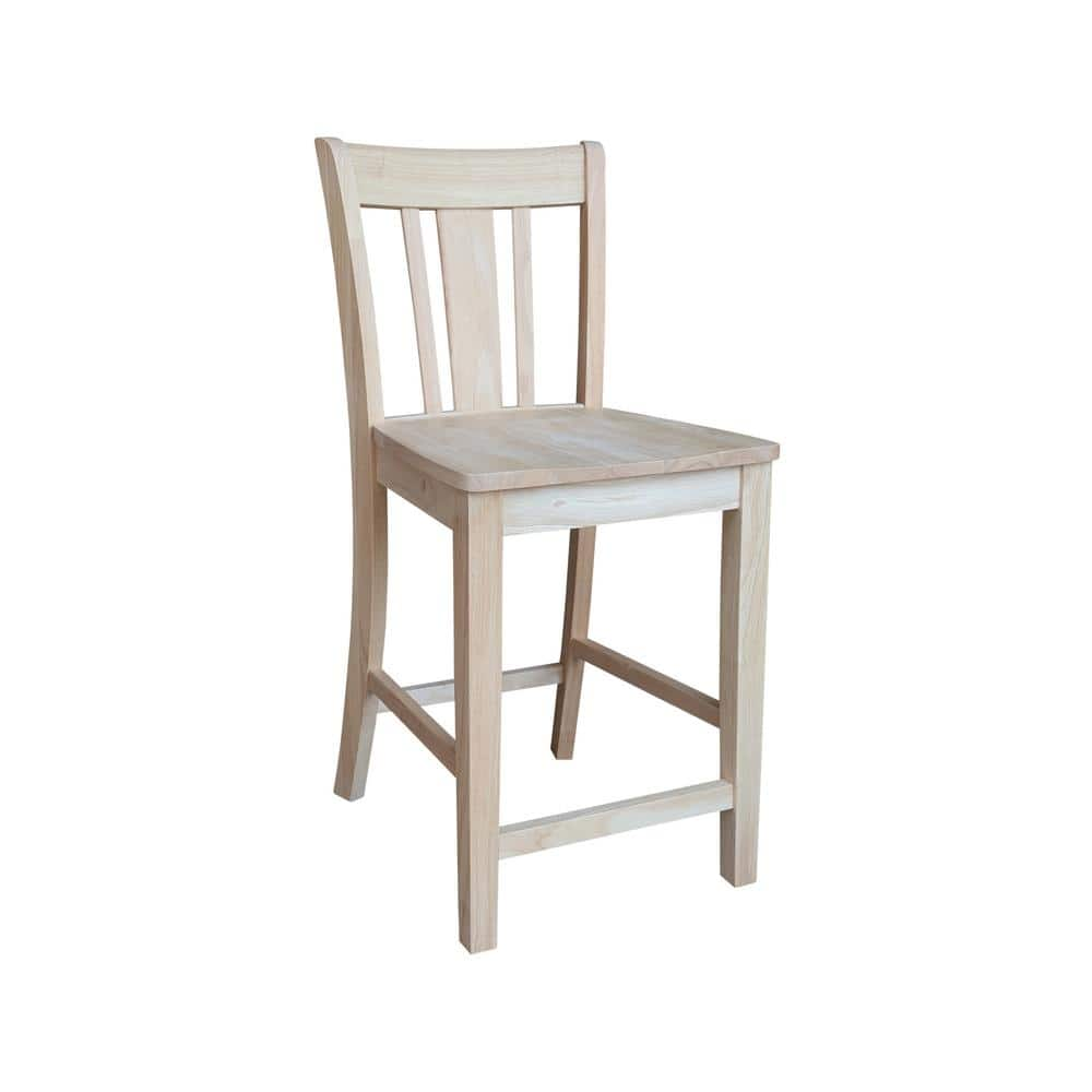 International Concepts 24 in. Unfinished Wood Bar Stool S-102 - The ...