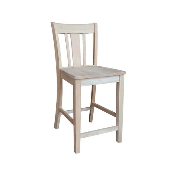 24 in. Unfinished Wood Bar Stool