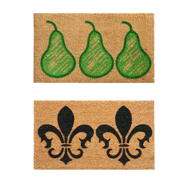 All Weather 18 in. x 30 in. Coir Shoe Scraper Door Mats - 2 Pack