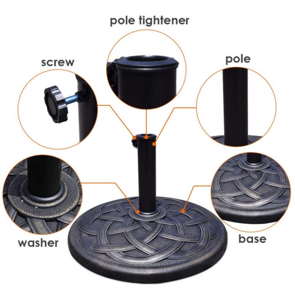 22" Bronze Heavy Duty Round Metal Patio Umbrella Base
