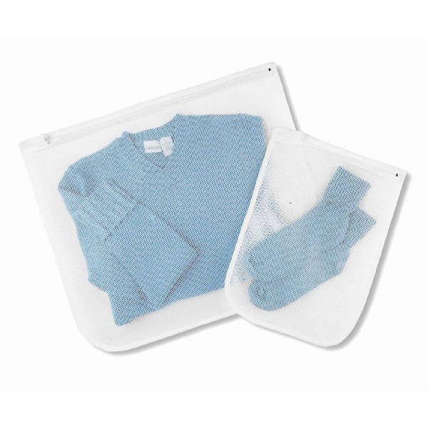 Whitmor White Nylon Mesh 10 in. x 6 in. Wash Bag