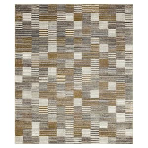 Pernette Gray/Beige 7 ft. 10 in. x 10 ft. Geometric Area Rug