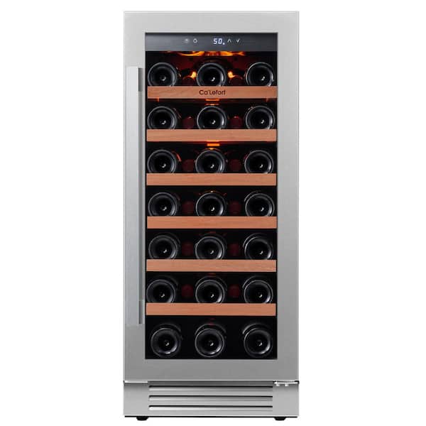 Ca'Lefort 15 in. Single Zone 33-Bottles Built-In Wine Cooler Refrigerator Fast Cooling Compressor Fridge Frost-Free Touch Panel