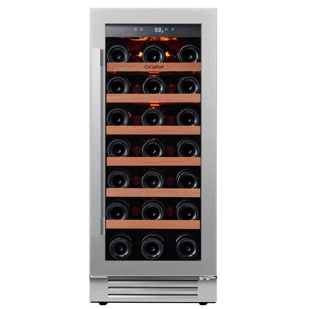 15 in. Single Zone 33 Bottle Wine Cooler with Panel Ready Door Wine Fridge in Stainless Steel (Left-Hinged) price history on PriceWatchPro