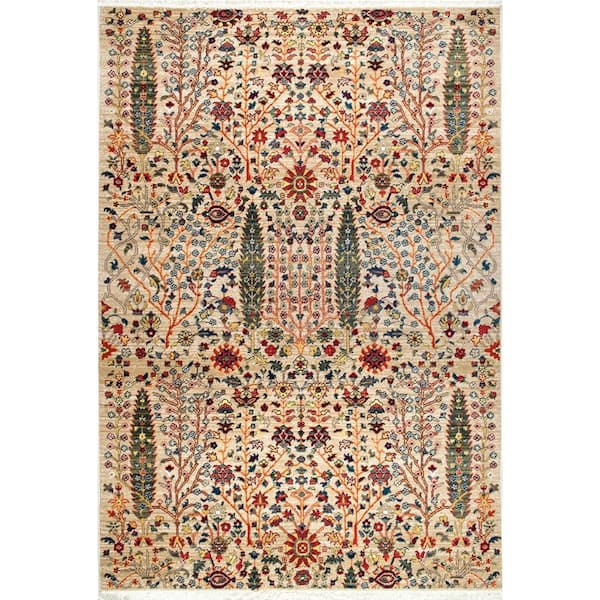 nuLOOM Valentina Tribal Fringe Olive 10 ft. x 13 ft. Area Rug