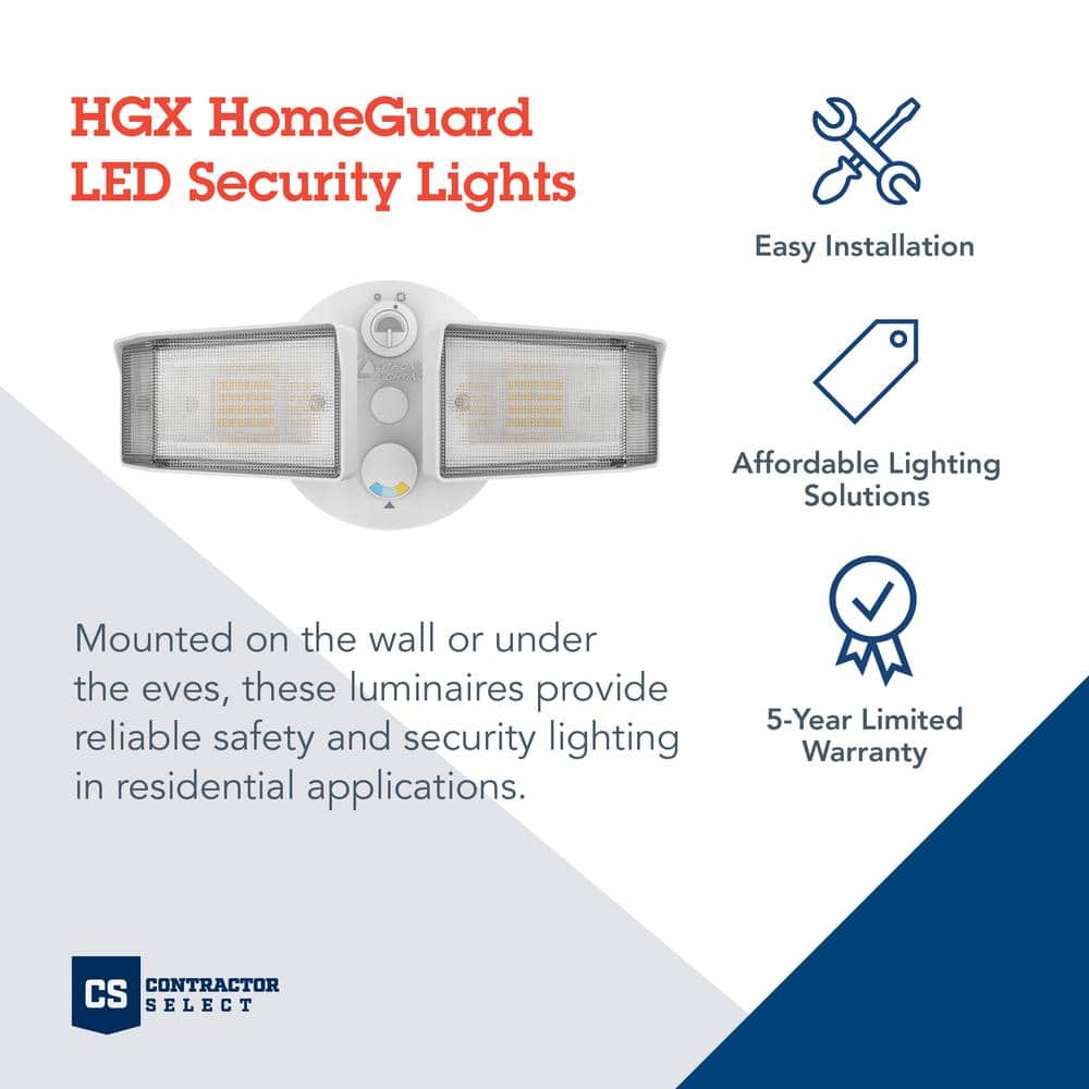 White Dual Head LED Outdoor Security Flood Light