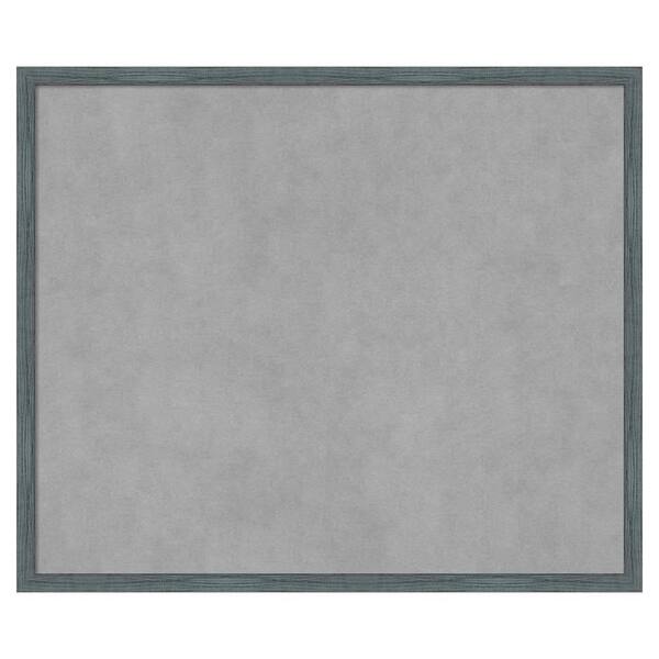 Amanti Art Dixie Blue Grey Rustic Narrow 25 in. x 21 in. Framed Magnetic Board
