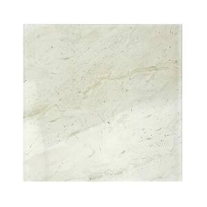 Handmade Decor Cream Marble Look Square 8 in. x 8 in. Glossy Glass Decorative Wall Tile (10-Pieces/Pack)