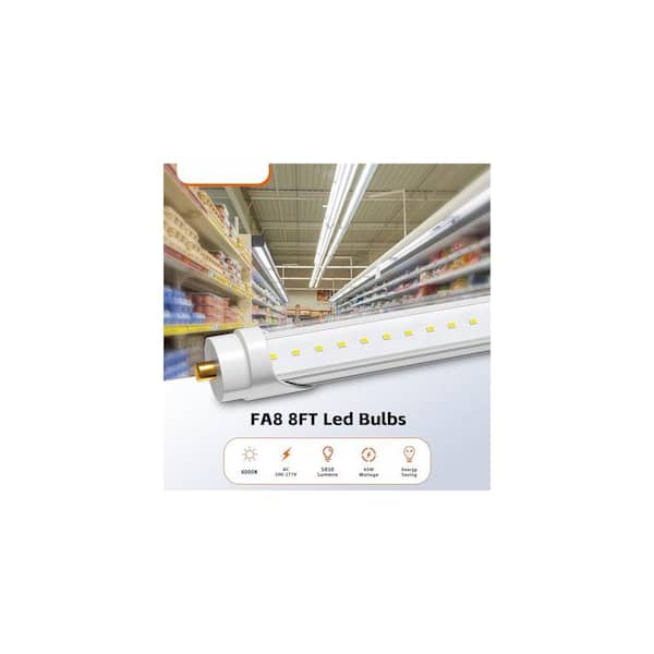 8 ft 45-Watt T8 LED Shop Light, 6000K Daylight, Ballast Bypass