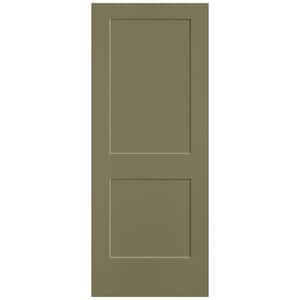 32 in. x 80 in. 2-Panel Logan Single Bore Solid Core Truly Olive Molded Composite Interior Door Slab