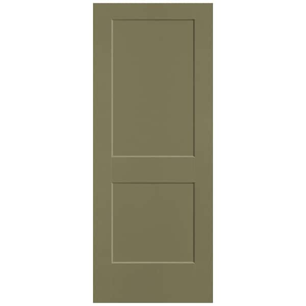 Masonite 32 in. x 80 in. 2-Panel Logan Single Bore Solid Core Truly Olive Molded Composite Interior Door Slab
