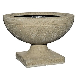 20 in. Natural Shallow Lava Stone Urn Planter