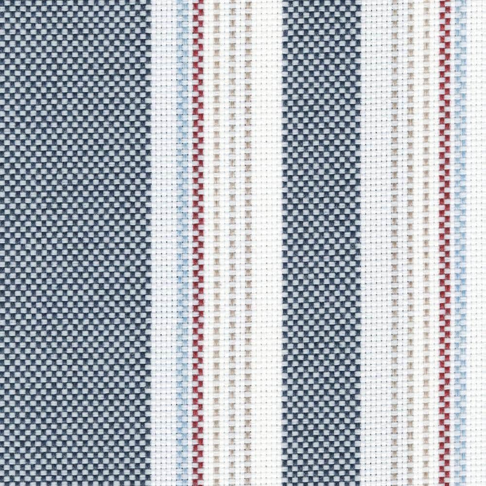 Ocean Blue Stripe Recycled Fabric Outdoor Dining Chair Cushion Set