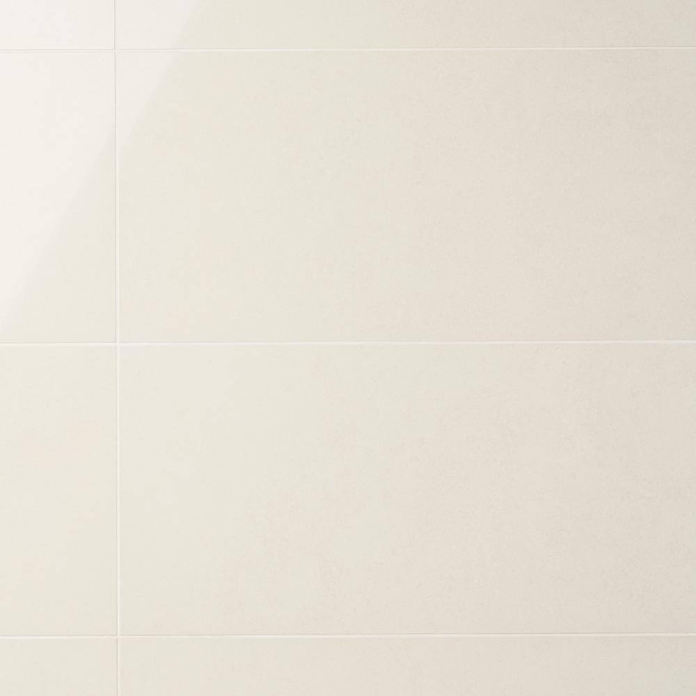 ToughTech 12" x 24" Polished White Porcelain Tile