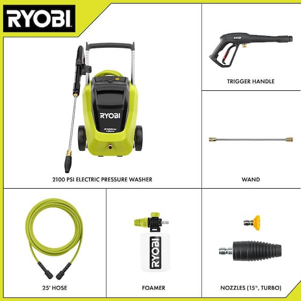 2100 PSI 1.2 GPM Cold Water Corded Electric Pressure Washer with Foamer