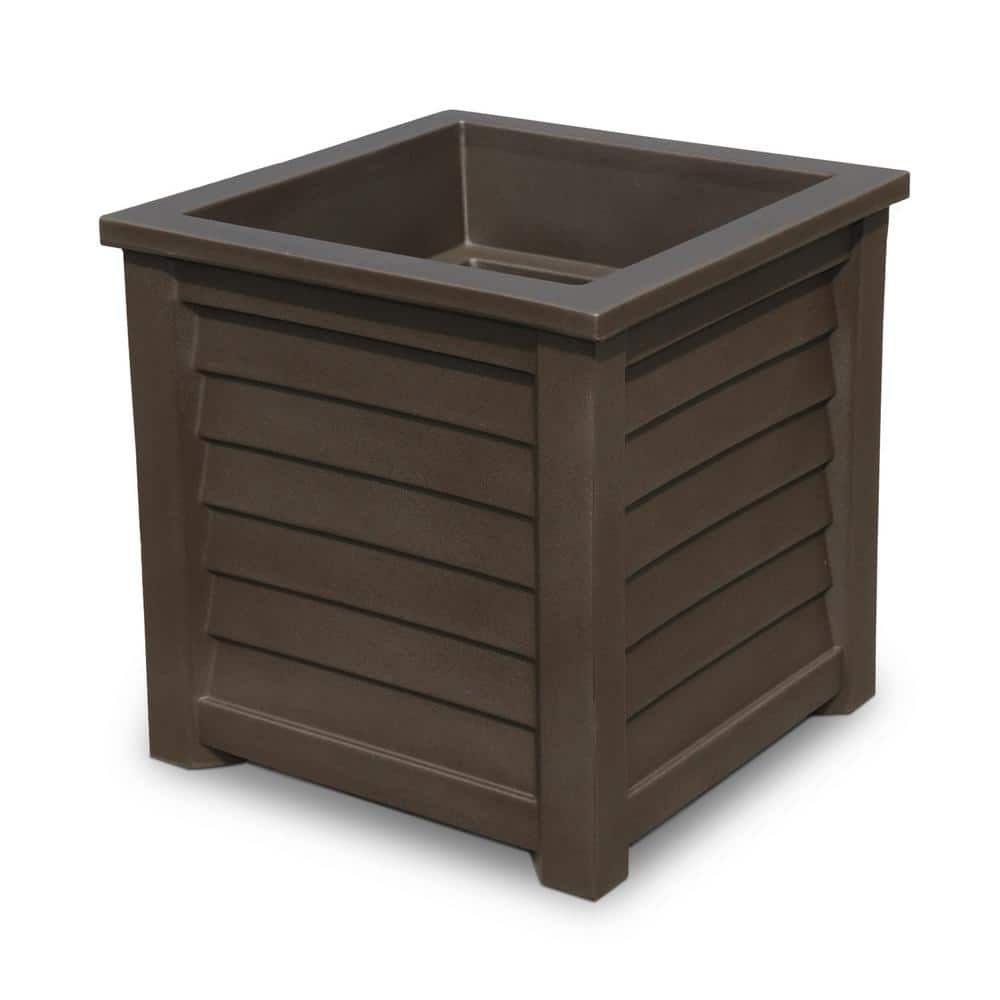 Espresso Square Self-Watering Polyethylene Planter, 20"x20"