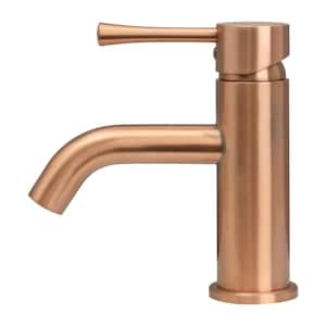 4 in. Centerset Single-Handle Low-Arc Low-Lead Bathroom Faucet without Drain in Copper