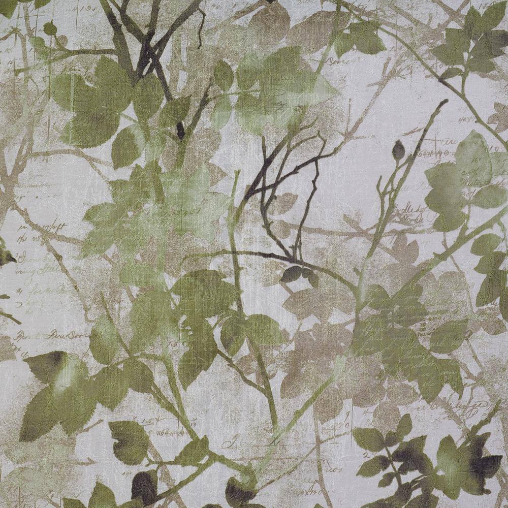 Green Floral Blackout Polyester Grommet Window Curtain Panel, 50 x 63 Inches