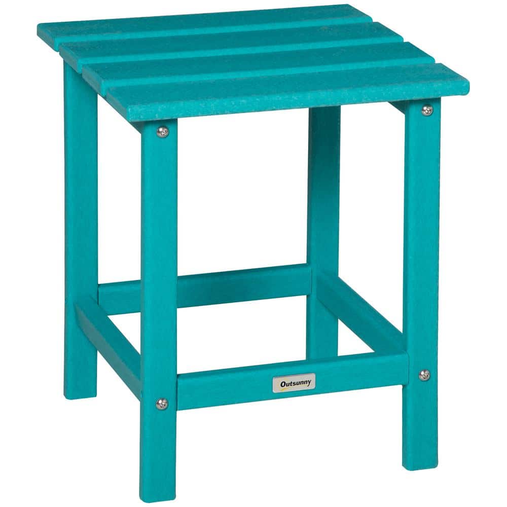 Turquoise HDPE Plastic Outdoor Patio Side Table