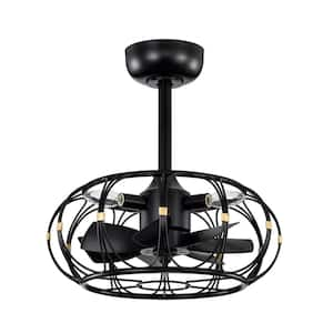 Eoin 17.3 in. 4-Light Indoor Black Finish Ceiling Fan with Light Kit