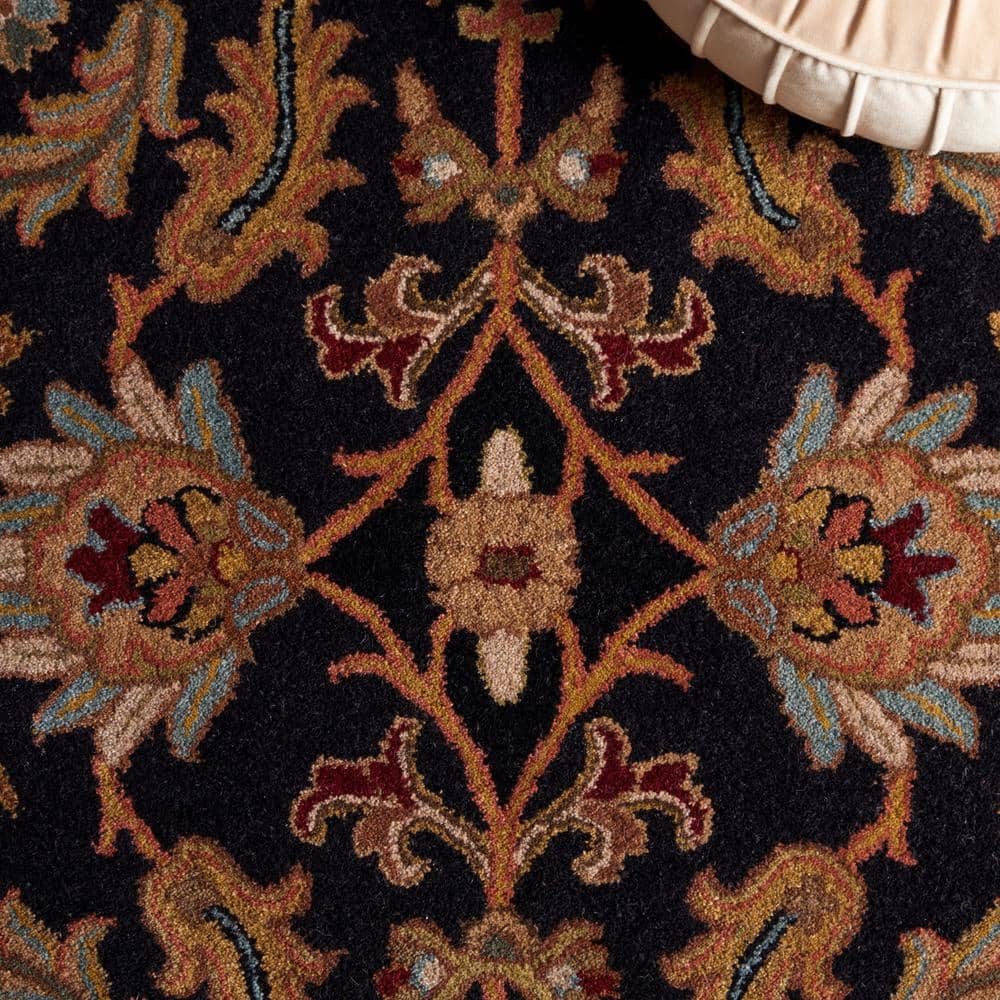 Hand-Tufted Black and Beige Wool Runner Rug, 2'3" x 10'