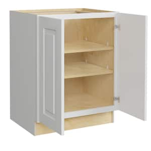 Grayson Pacific White Painted Plywood Shaker Assembled Base Kitchen Cabinet FH Soft Close 27 in W x 24 in D x 34.5 in H