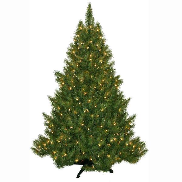 General Foam 4.5 ft. Pre-Lit Carolina Fir Artificial Christmas Tree with Clear Lights