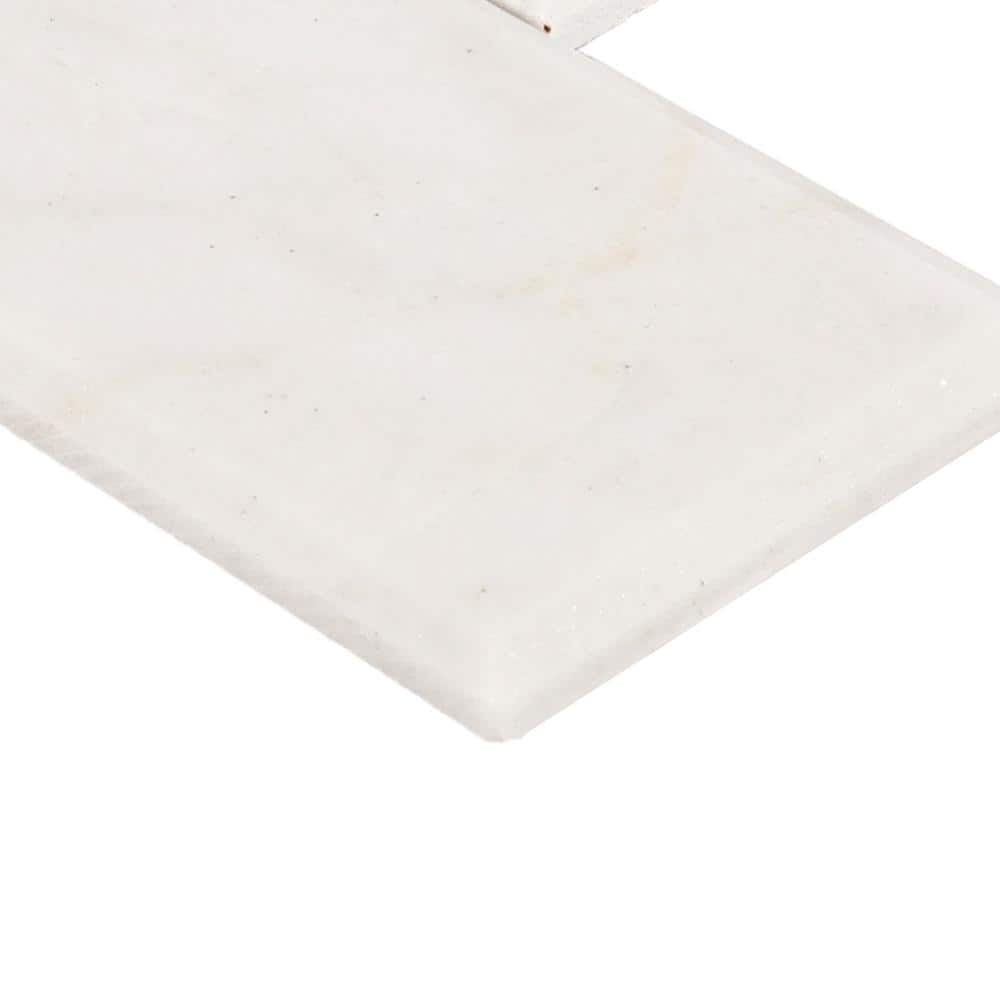 Daphne White Matte Peel and Stick Marble Mosaic Tile