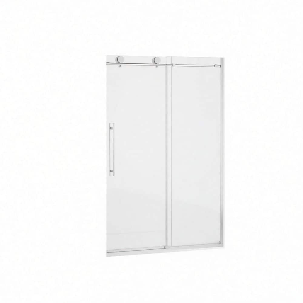 50 in.-54 in. W x 75 in. H Frameless Sliding Shower Door in Brushed Nickel with Clear Tempered Glass with Easy Clean price history on PriceWatchPro