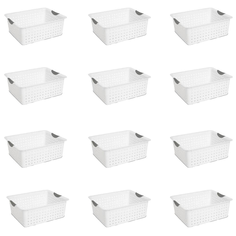 Sterilite 4 in. D x 8 in. W x 11 in. H Black Plastic Ultra Small Home  Organization Storage Basket (12-Pack) 12 x 16229012 - The Home Depot