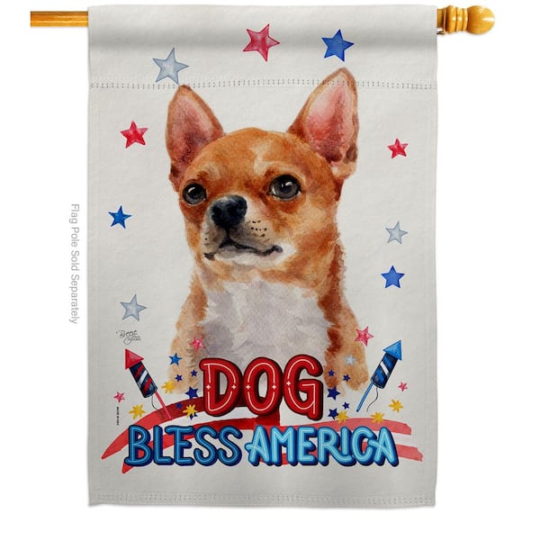Breeze Decor 28 in. x 40 in. Patriotic Shorthair Chihuahua Dog House ...