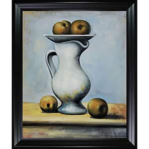 Still Life with Pitcher and Apples by Pablo Picasso Black Matte Framed Oil Painting Art Print 25 in. x 29 in