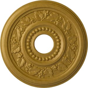 7/8 in. x 16-1/8 in. x 16-1/8 in. Polyurethane Genevieve Ceiling Medallion, Hand-Painted Pharaoh's Gold